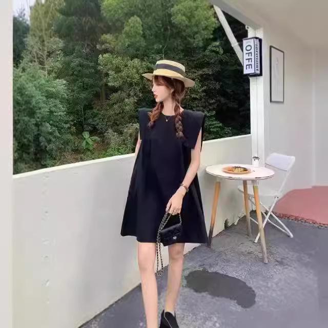 2024 Women's Sleeveless A-Line Dress: Solid Color, Loose Fit, Light Mature Style