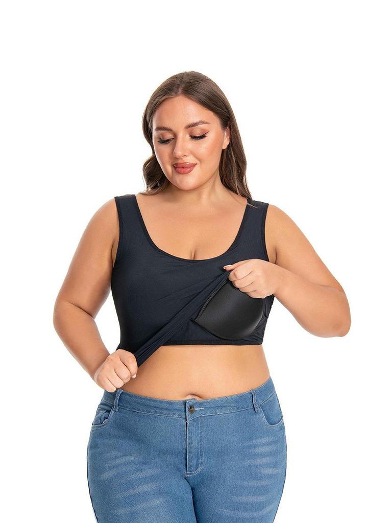 Cross-Border Plus Size Push-Up Tank Top: Wire-Free Full Cup European and American Style Bra