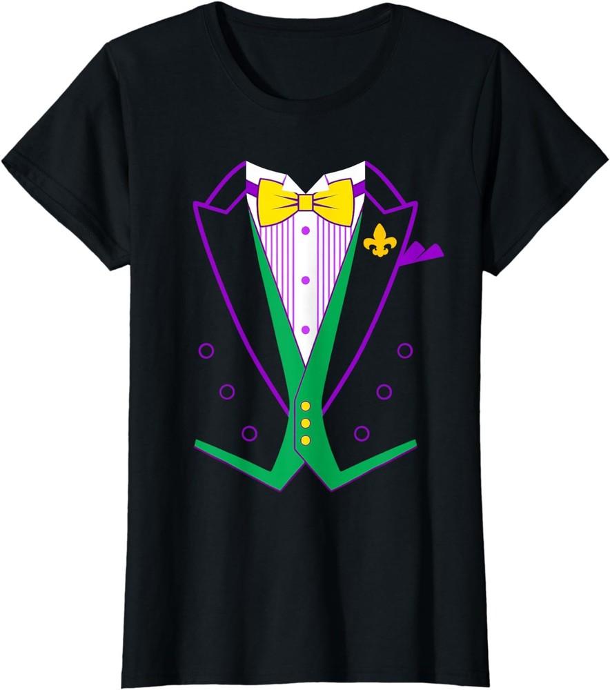Tuxedo Costume Funny Mardi Gras Carnival 2024 Gift Ladies  Crewneck T-Shirt Unisex T-Shirt XXXL