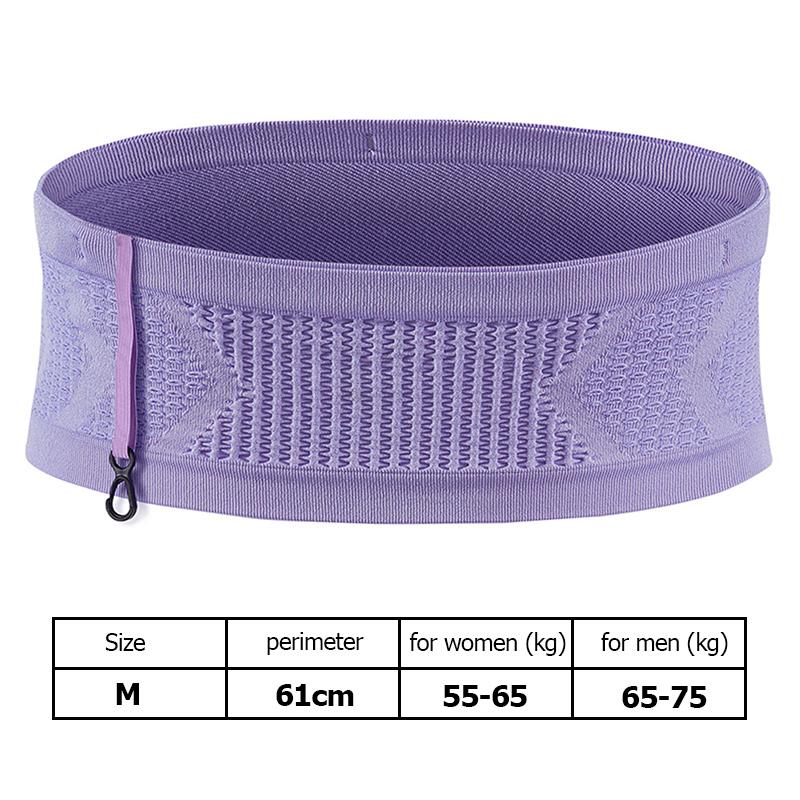 Sømløs usynlig løpende midjebelteveske Menn Kvinner Gym Sportsbag Utendørs Sport Fitness Fanny Pack Mobiltelefonveske med krok