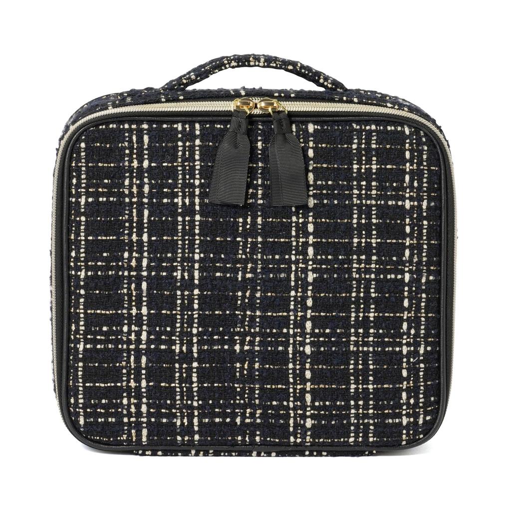 Francfranc Tweed Vanity Makeup Bag In Black