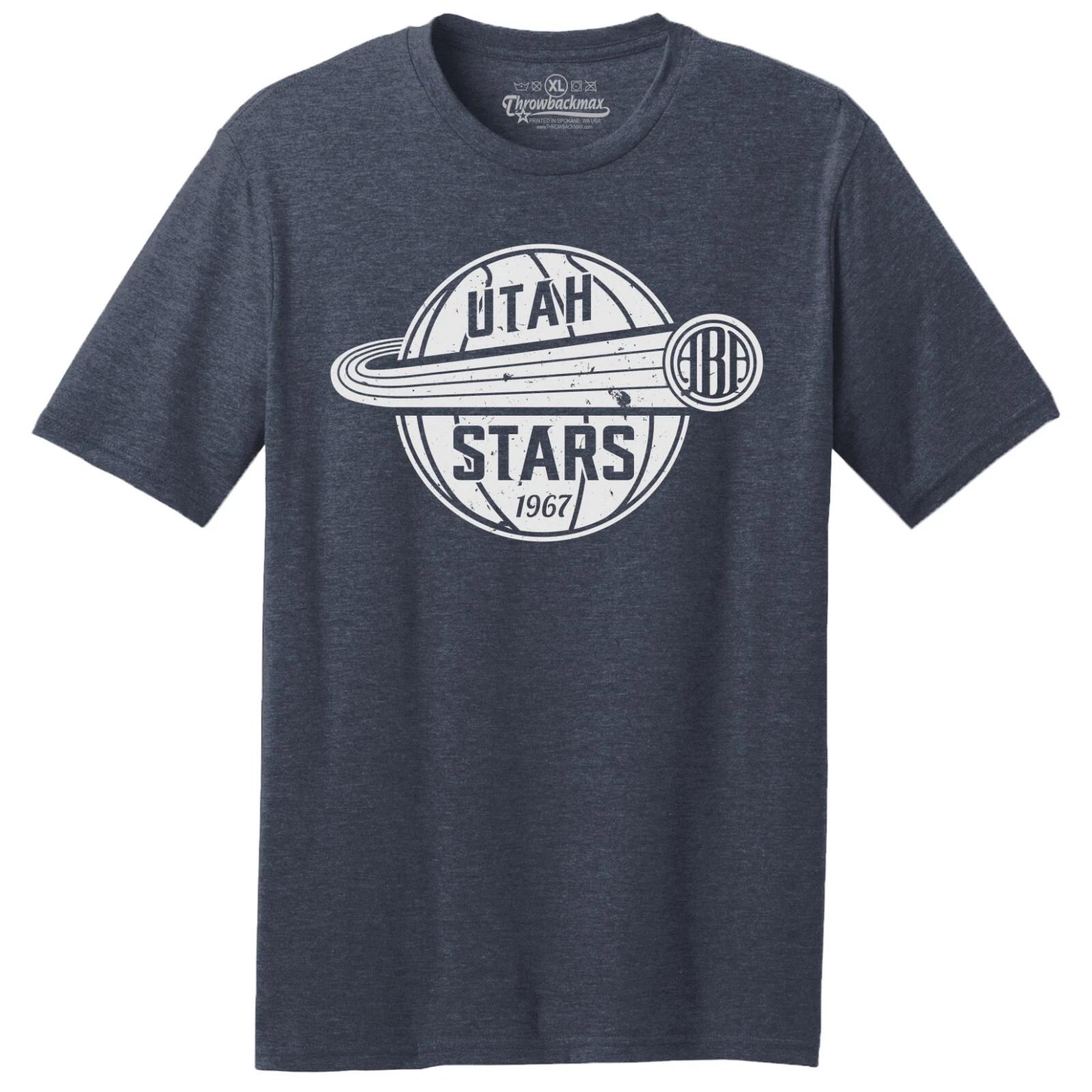 

Utah Stars 1967 ABA Logo Basketball TRI-BLEND Tee Shirt - Navy Heather S