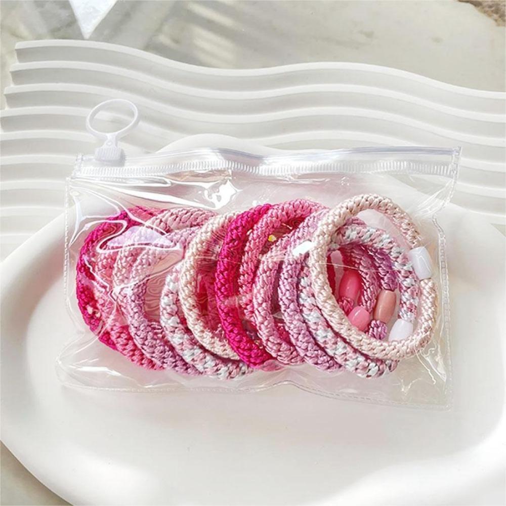 12pcs/set Colorful Ponytail Holders Nylon Elastic Rubber Band Simple Hair Rope Set  Gifts