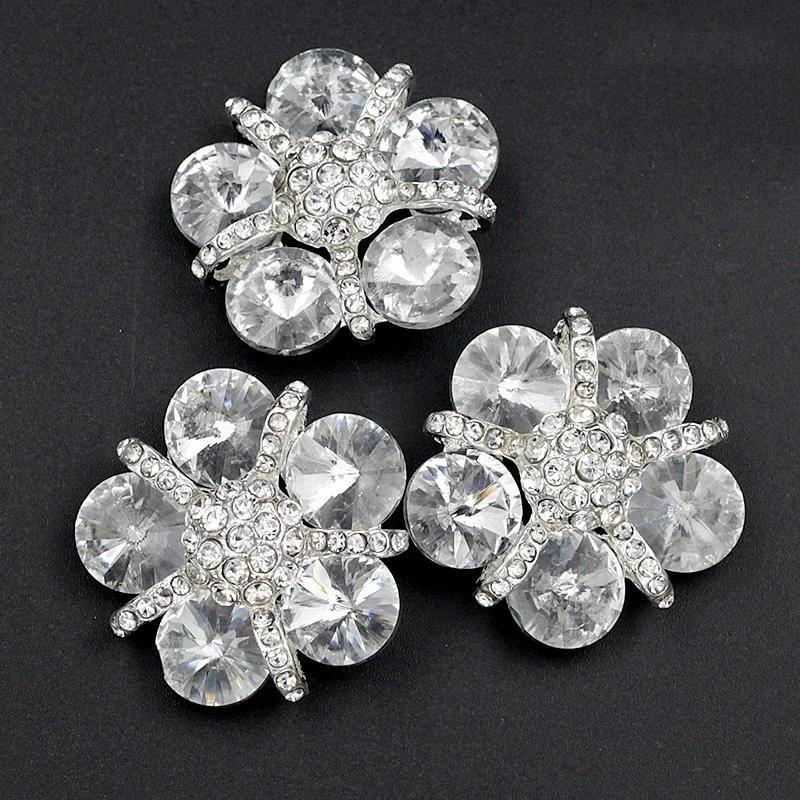 1pcs High-grade Rhinestone Metal Buttons for Needlework Fur Collar Sewing Metal Embellishment Buckle