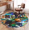 The Legend of Zelda Pattern Round Rug, Indoor/Outdoor Mat, for Picnic, Gameroom, Bedroom, Office, Living Room, Home Decor Carpet, Birthday Gift