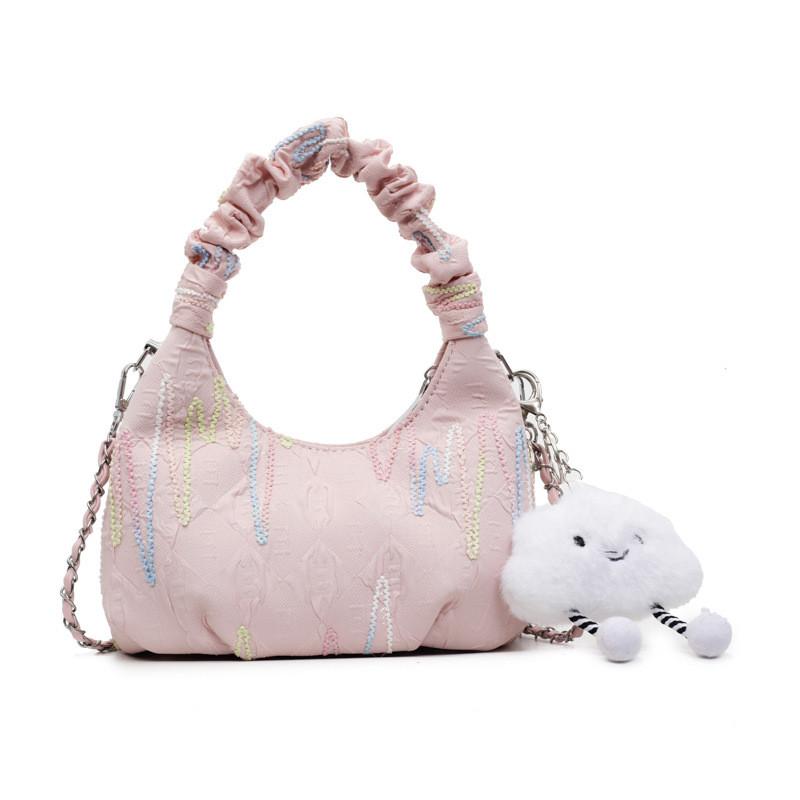 Canvas Shoulder Bag For Women With Chain Detail Perfect For Daily Casual Use