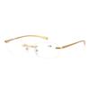 Qi Song Set Lightweight Bifocal Rimless Reading Aluminum Senior with Case Power Range To Gold [Qi Song] Three-Color Glasses, Frame, Glasses, & Cloth,