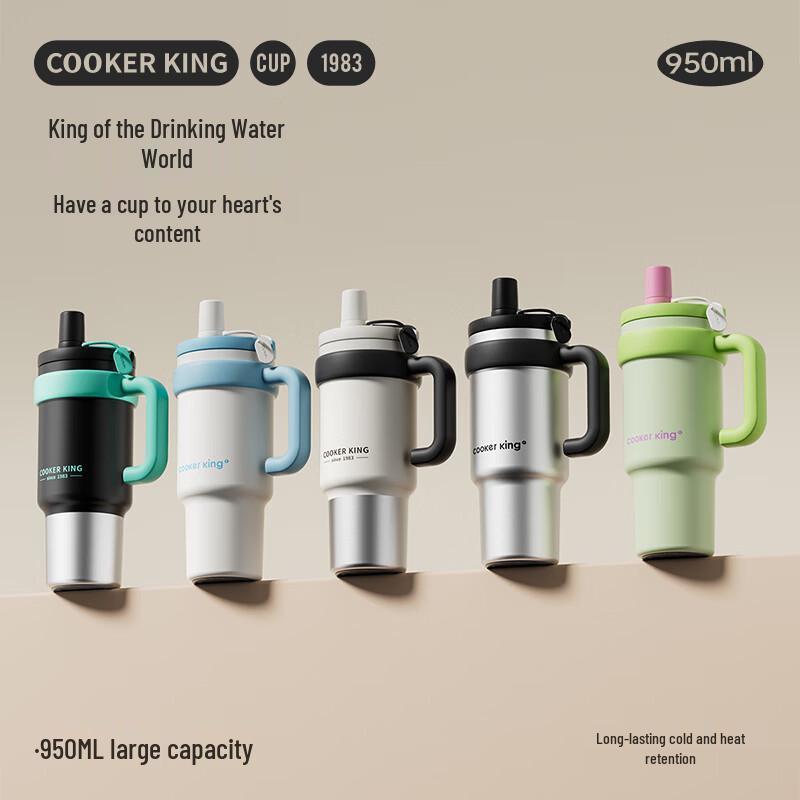 COOKER KING 316 Stainless Steel Insulated Straw Water Bottle