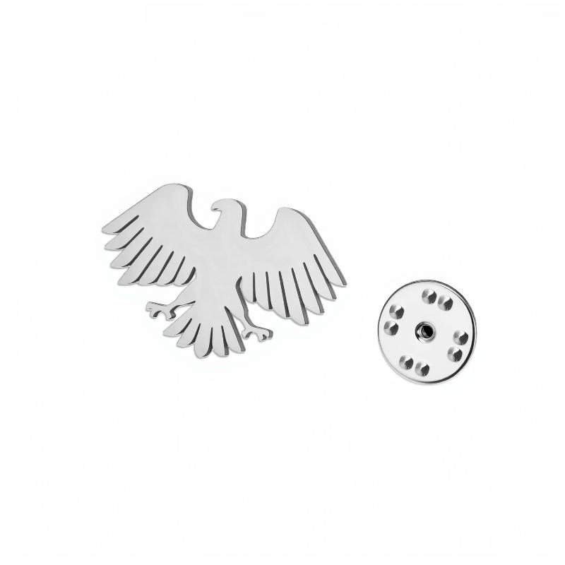 Stainless Steel Hummingbird Eagle Hawk Metal Brooch Animal Lapel Pins For Men Women Syrian National Emblem Badges Jewelry Gift