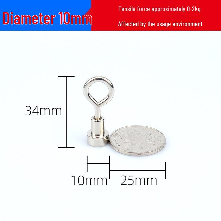 Strong No-Drill Round Magnetic Eyelet Hook with Powerful Suction