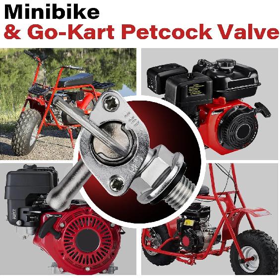 2 PCS Fuel Tank Shut Off Valve Switch Petcock for Generator Champion, Gas Tank Valve Fit for Mini Bike/Go Kart/Dirt Bike/ATV, M10×1.25, OEM
