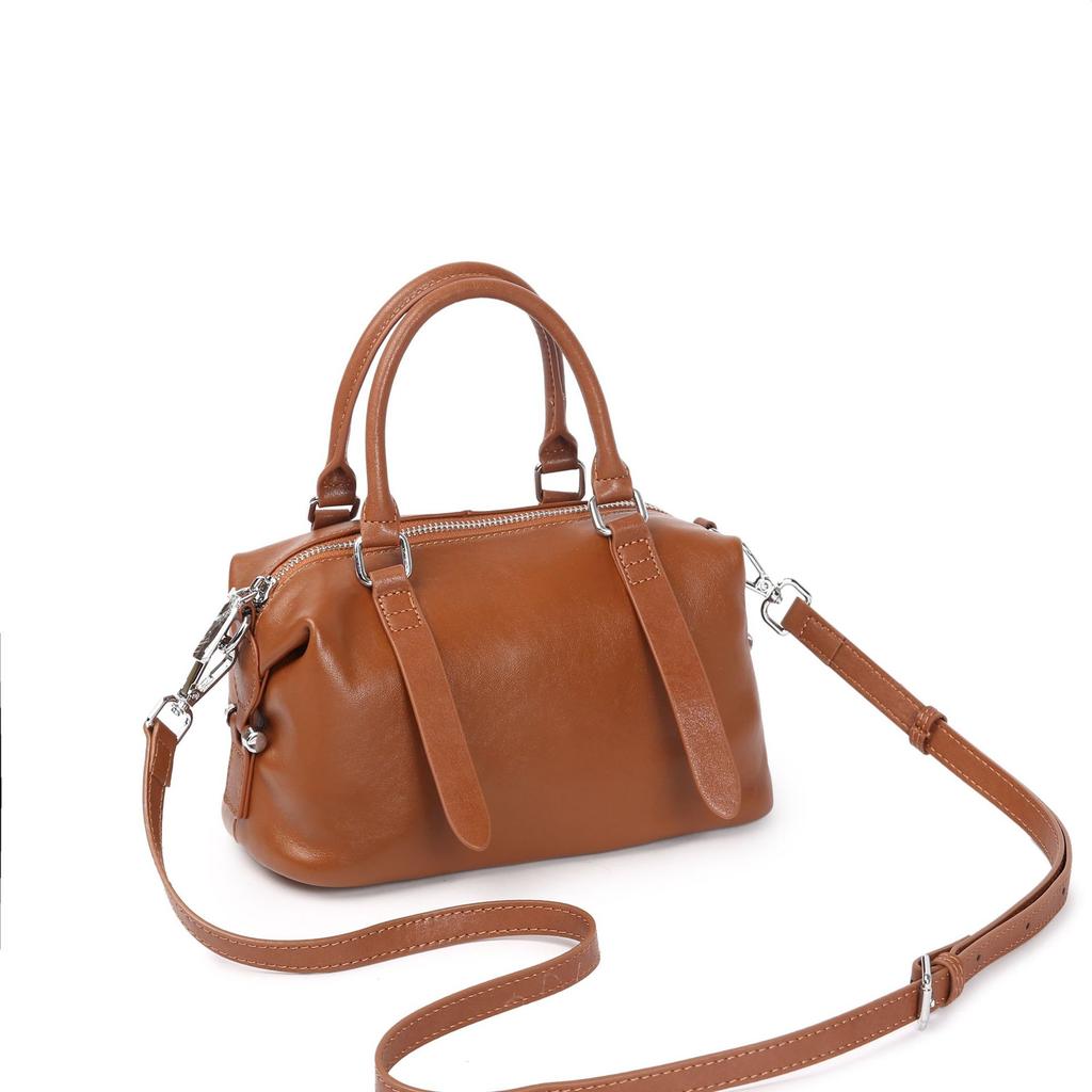 Cowhide Women, One Shoulder Diagonal Pillow Bag, Simple Fashion Bag, Genuine Leather.