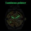 Mechanical Men's Watch Stainless Steel Automatic Skeleton Watch Waterproof Watches for Men Gifts