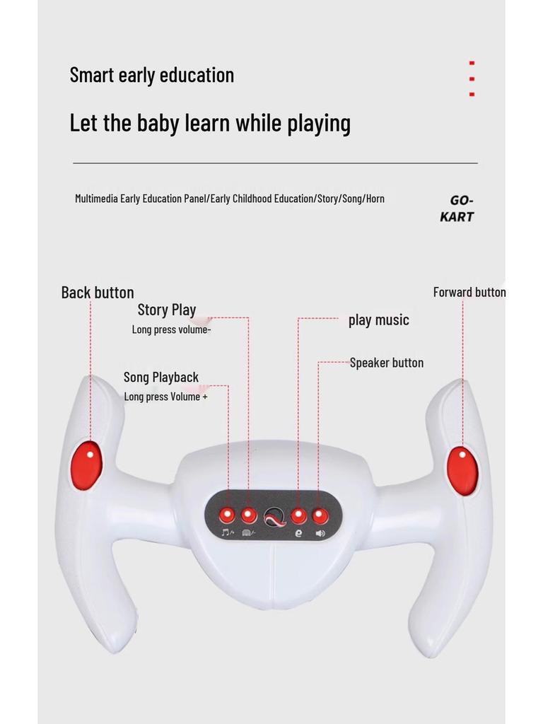 Go-Kart Elétrico Dobrável Carro de Passeio para Crianças 2-8 Anos - Não Requer Instalação