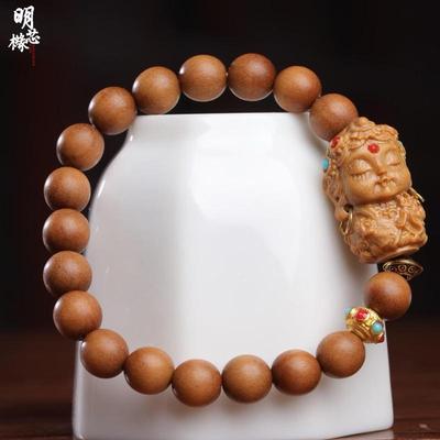 Bracciale Barbie Sandalo Tara Bodhisattva: Perline Buddhisti Singolo Cerchio 0.8 Fai da Te Gioielli per Uomo e Donna.