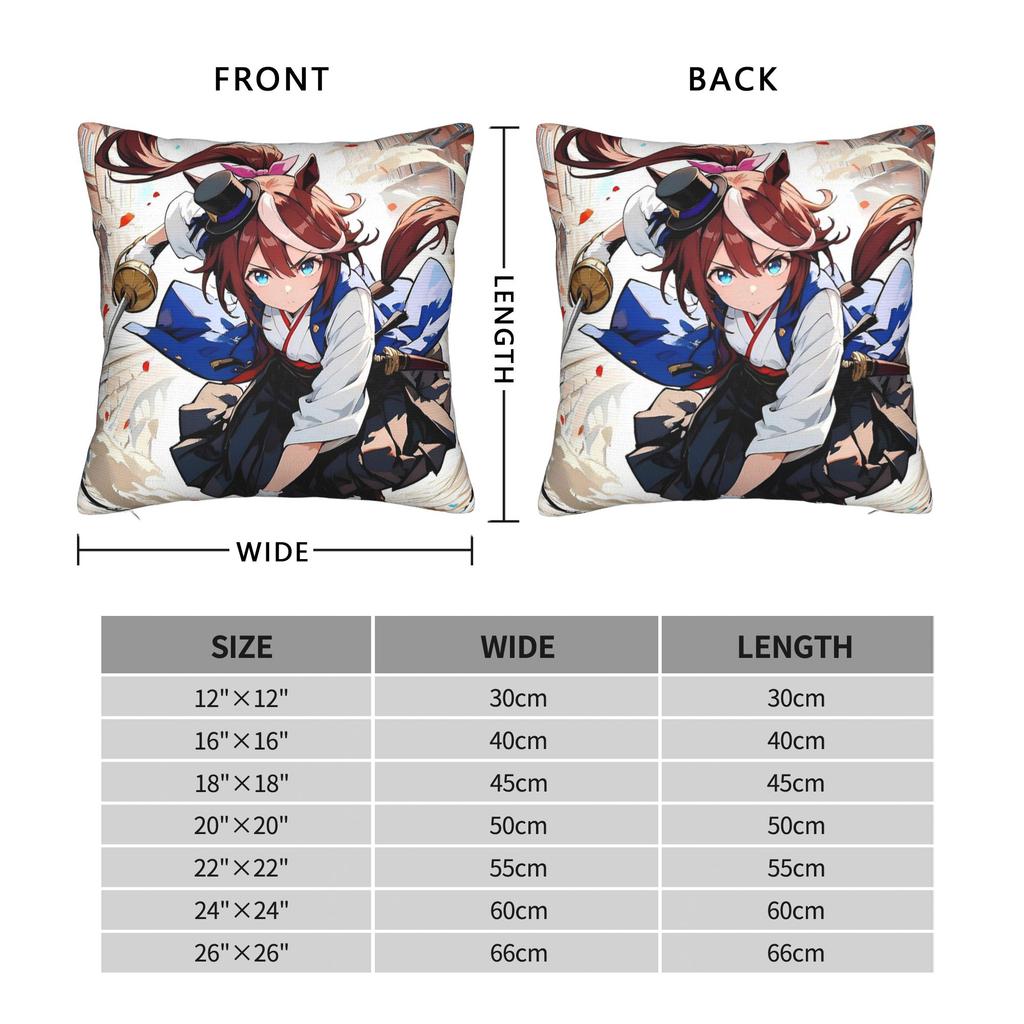Fierce Tokai Teio Uma Musume Pillow Cover  Print Cushion Cover Cute Funny Pillow Case For Wedding Party Home Decor