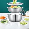 3PCS/1Set Stainless Steel Basin Vegetable Grater  Potato Slicer, Vegetable Washing Basin, Drain Basket, Multifunctional