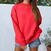 Women's Loose Sports Round Neck Sweatshirt Long Sleeve Casual Top Pullover Sweatshirt
