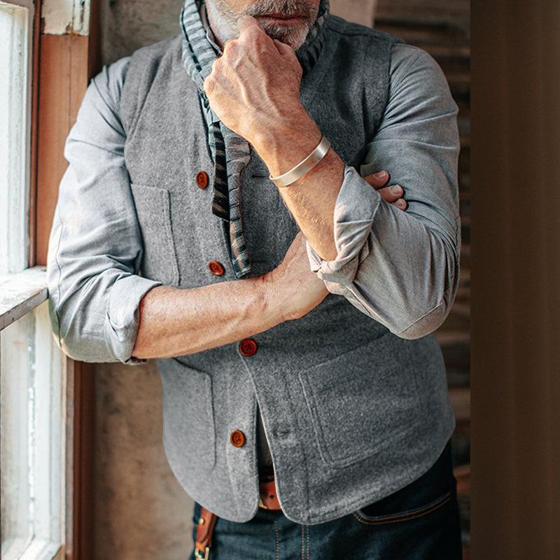 

Новый однотонный жилет из овечьего бархата на осень и зиму с большим карманом 2XL серый