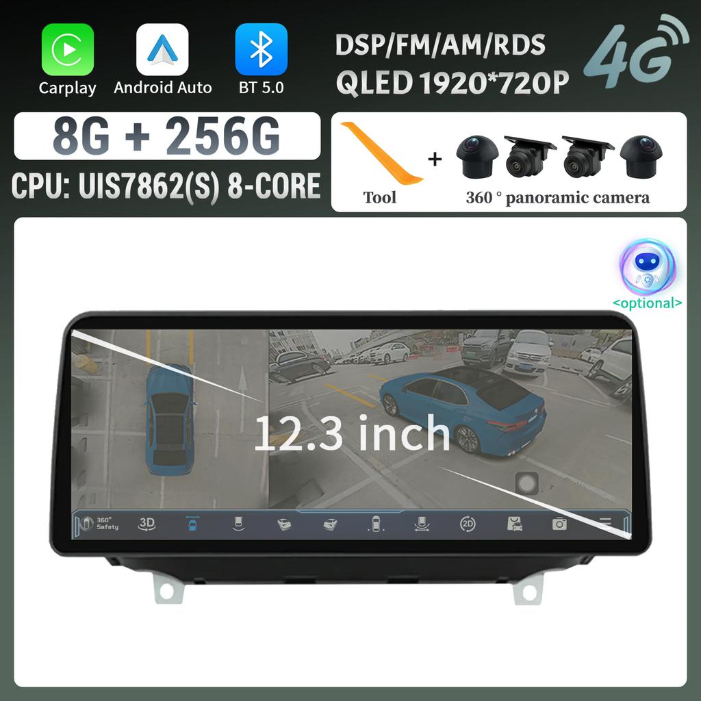 12.3inch Android 14 For Hyundai Santa Fe 2017-2021 Car Radio Multimedia Navigation Wireless BT Carplay Head Unit Touch Screen