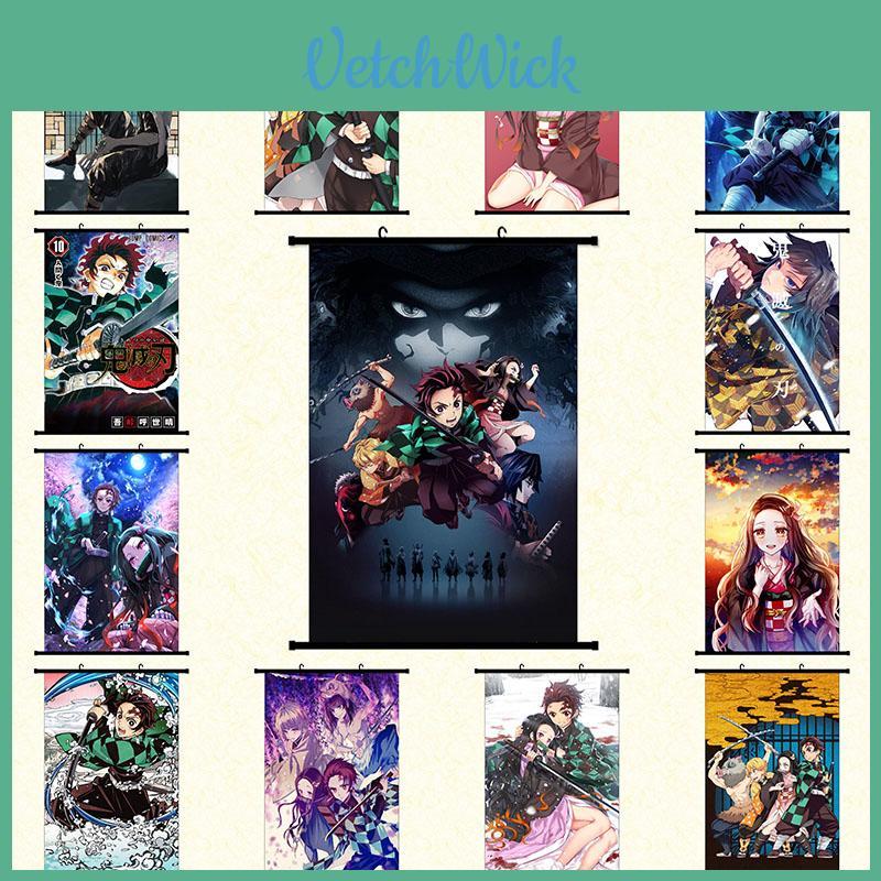 Póster de Pared de Anime Demon Slayer Kimetsu No Yaiba Kamado Tanjirou Y Kamado Nezuko Con 13 Diseños Elegantes