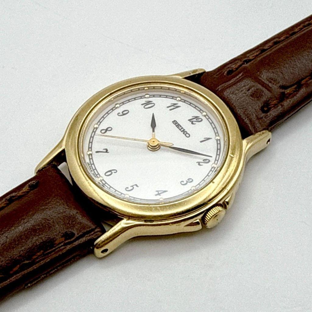 Used C178 [Working, 1997 Vintage, New Belt] SEIKO Quartz White Dial Ladies Watch