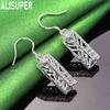 925 Sterling Silver Vintage Embossed Scroll Pattern Earrings - Fashionable Banquet Jewelry