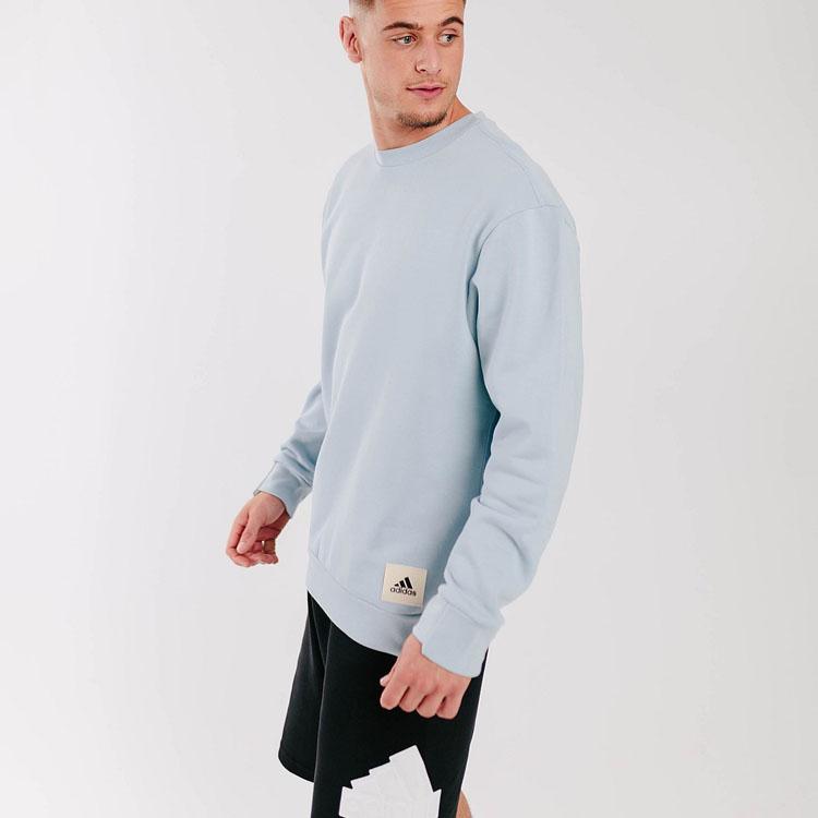 Adidas Lounge Fleece Long Sleeve Sweatshirt Men Tops Light-Blue IM0489