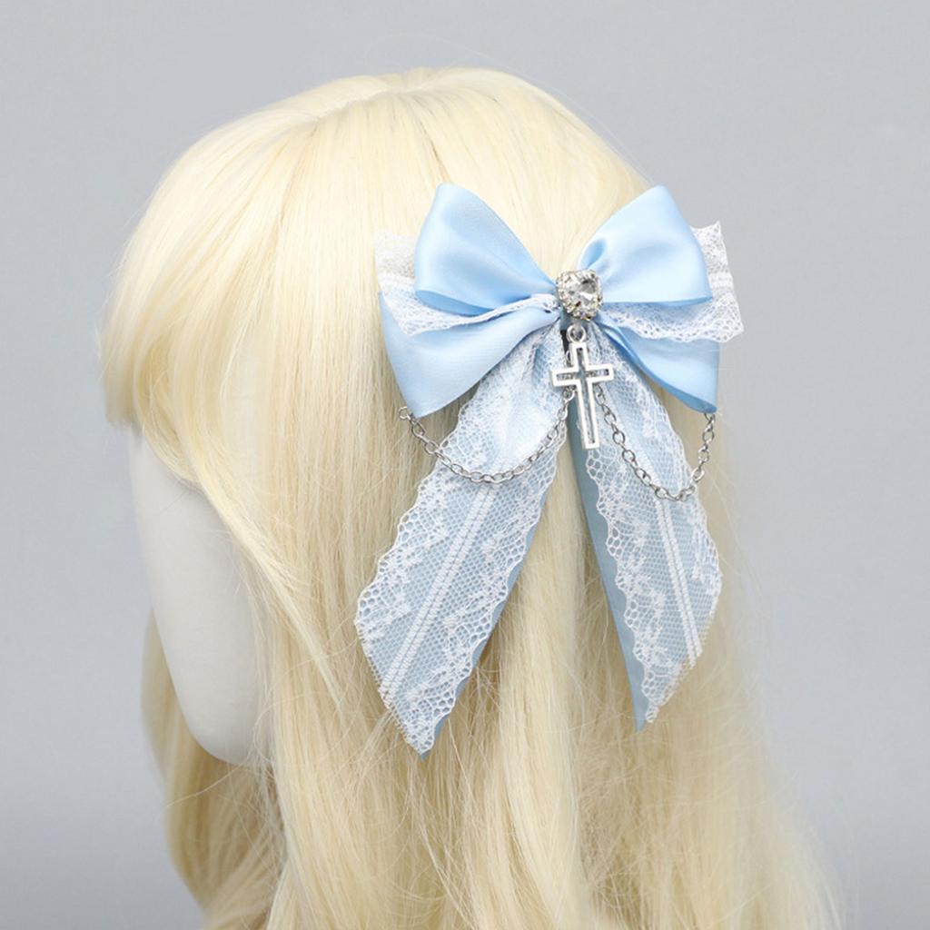 Ribbon Bowknot Hair Clip Side Clip Fashion Barrettes Women Ponytail Holder Female Hair Bows Masquerades Party Headpiece