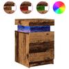 LED Nightstands (2 pcs) Rustic Wood Look 35 x 39 x 55 cm Engineered Wood