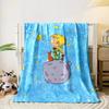 A child and fox on a tiny planet in a whimsical starry sky scene. for all seasons blanket lunch break throw gift