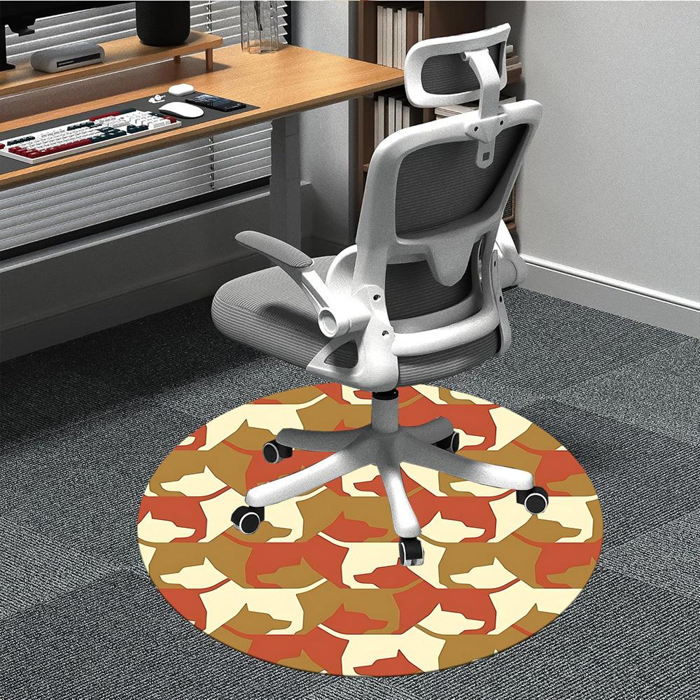 1pc Dogs Pattern Office Round Area Rug, Indoor Mat Suitable For Office, Under Office Chairs Bedroom Living Room Home Decor, Room Deco