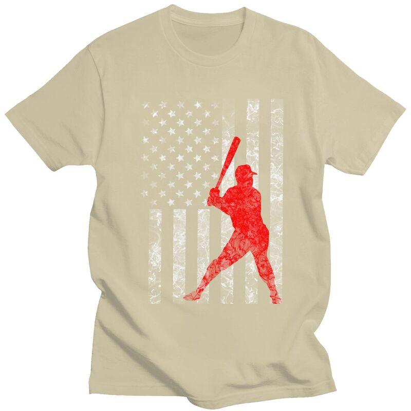 Custom American Baseball Tshirts for Men Short Sleeves Casual T Shirt Tshirts Loose Fit Pure Cotton Tees Gift Idea