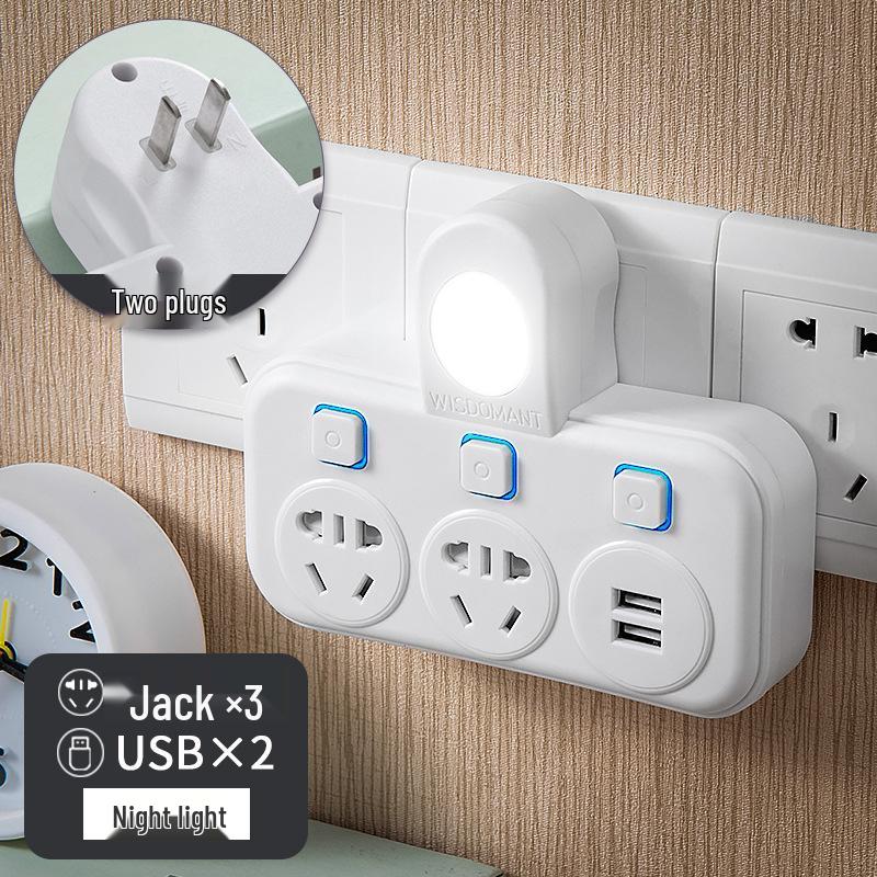 Wireless Multifunctional 2-Pin Plug Strip & Adapter