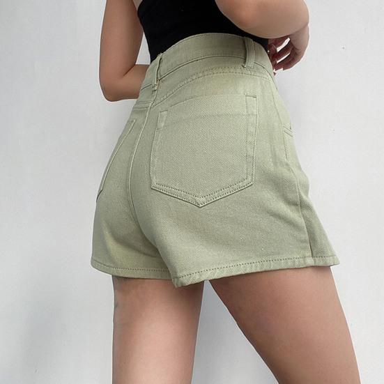 Mini džínové šortky dámské Falešné dvoudílné s vysokým pasem Slim Vintage Summer Asymetrické Streetwear Studentské šortky