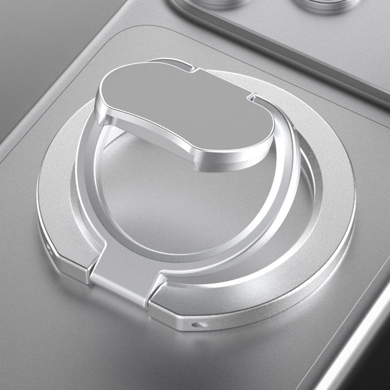 

Triple-Fold Magnetic Phone Ring Holder - Strong, Portable, Double-Sided Suction, Multi-Functional Metal Design серебряный