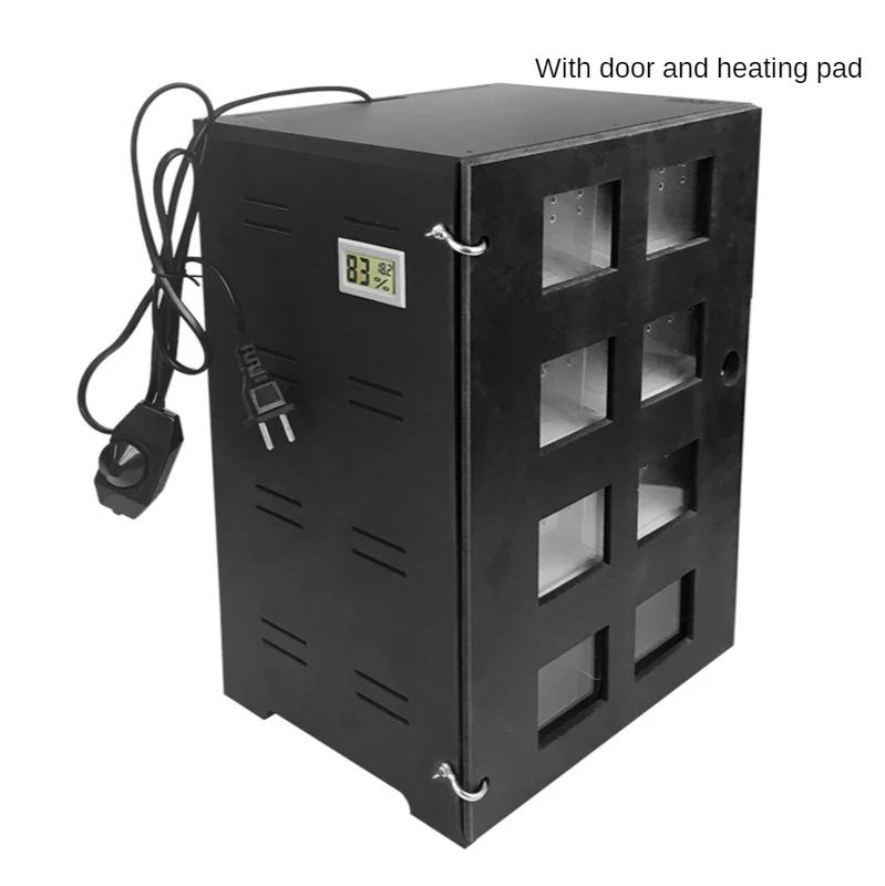 Pet Reptiles Acrylic Feeding Box Terrarium 4 Layers Breeding Tank Insect Lizards House Drawer with Hygrometer Heating Pad Cage