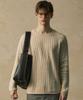 WEST GRAND BOULEVARD French Oversized Raglan Ribbed Cotton Knit Beige