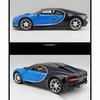 1:Model de mașină Bugatti Chiron la scară de 24 de jucării pentru jucării pentru băieți cu vârsta de 3-12 ani, vehicule cu tragere înapoi cu uși muzicale și capotă care pot fi deschise