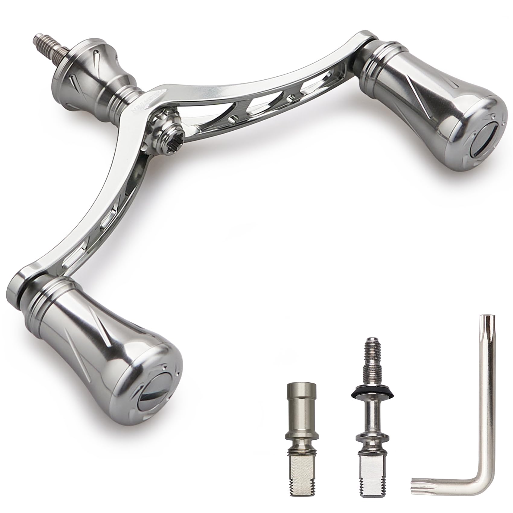 

HEIGHTEN 80mm/95mm/98mm Reel Handle with 20mm/19mm Knob for Shimano and Daiwa Spinning Reels, New Pillar Series (98mm - Gunmetal) (939)