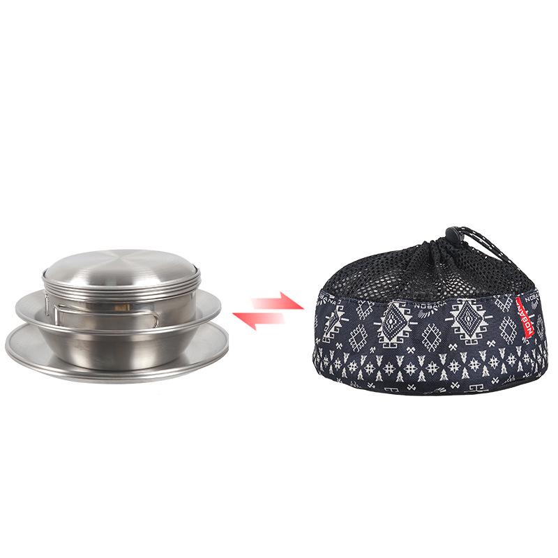 12-Piece Outdoor Tableware Set: Portable Camping Dinner Plates and Small Bowls for BBQ, Self-Driving Tours, and Home Use.