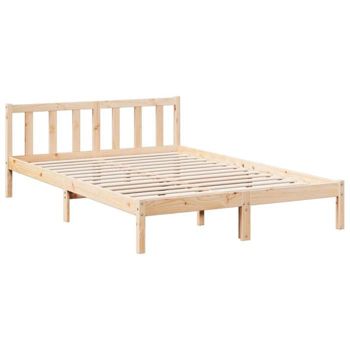 VidaXL Cadre de lit extra long sans matelas 140x210 cm bois massif pin, lit, meuble de chambre à coucher, lit en bois, lit 852434