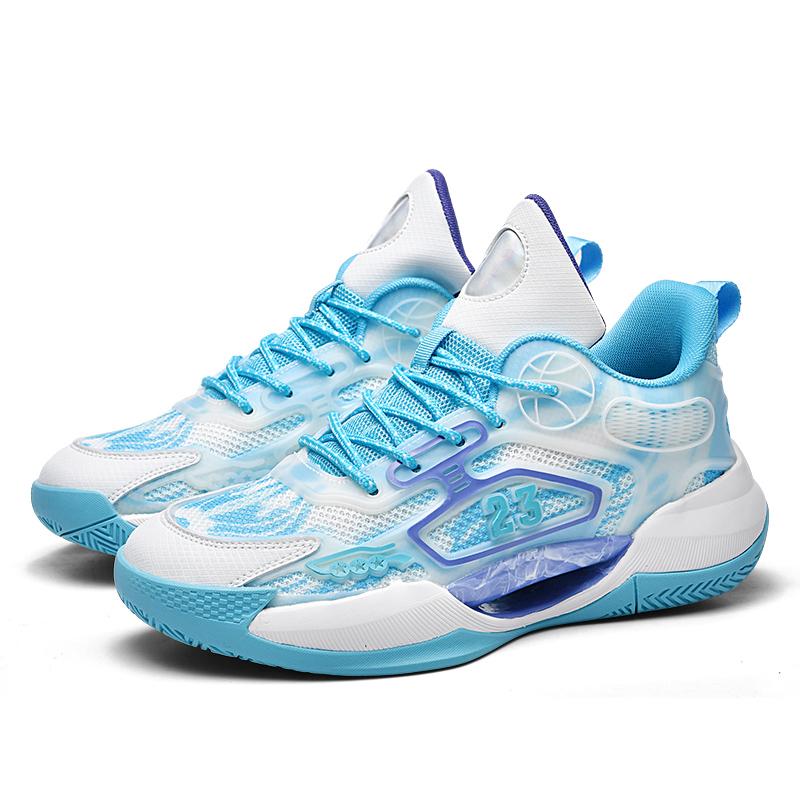 Neue im Dunkeln leuchtende, atmungsaktive Basketballschuhe mit Netzoberfläche für Herren, tatsächliche Kampfsport-Laufschuhe für Studenten mit Gummisohle