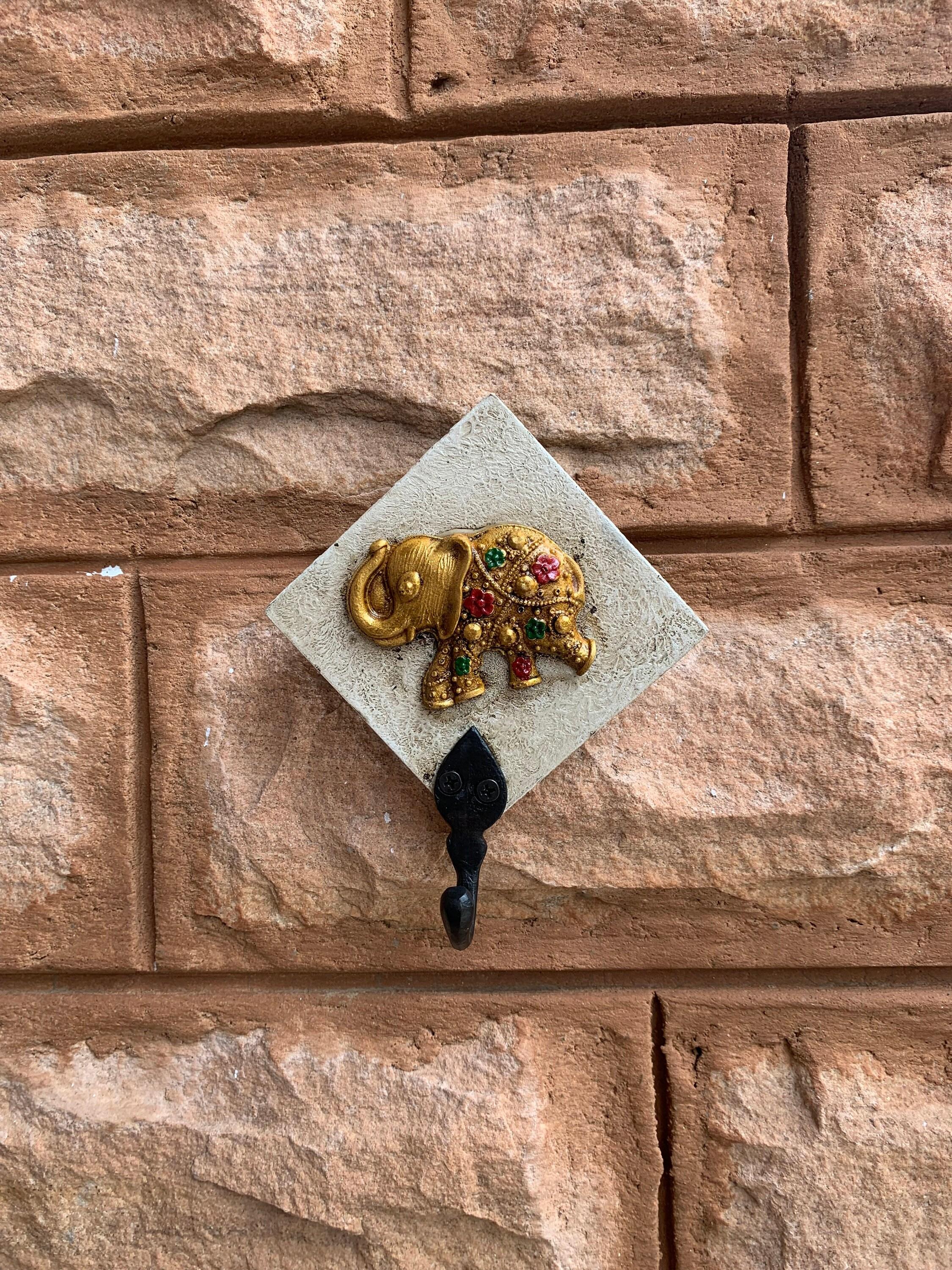 Ручная Резьба по Дереву Слон Крючок для Одежды Декоративный Настенный Вешалка