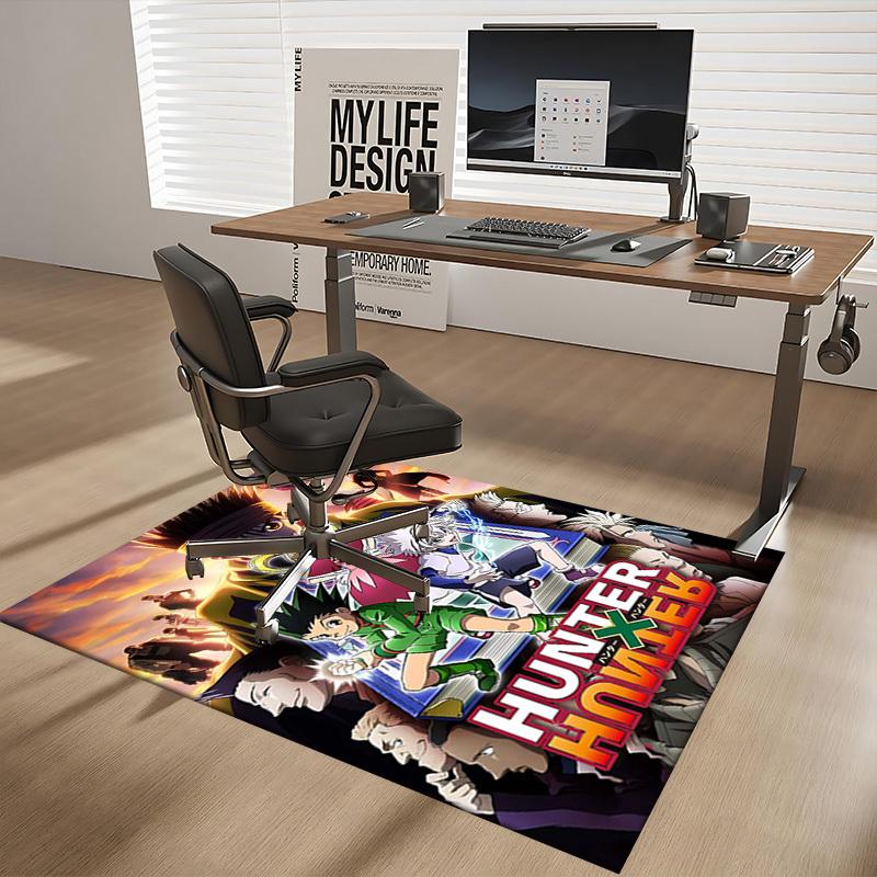 1pc Hunter x Hunter Anime Character Office Chair Mat - Anti-Slip Carpet for Desk, Anime Themed Decor, Gift Idea for Fans.U029