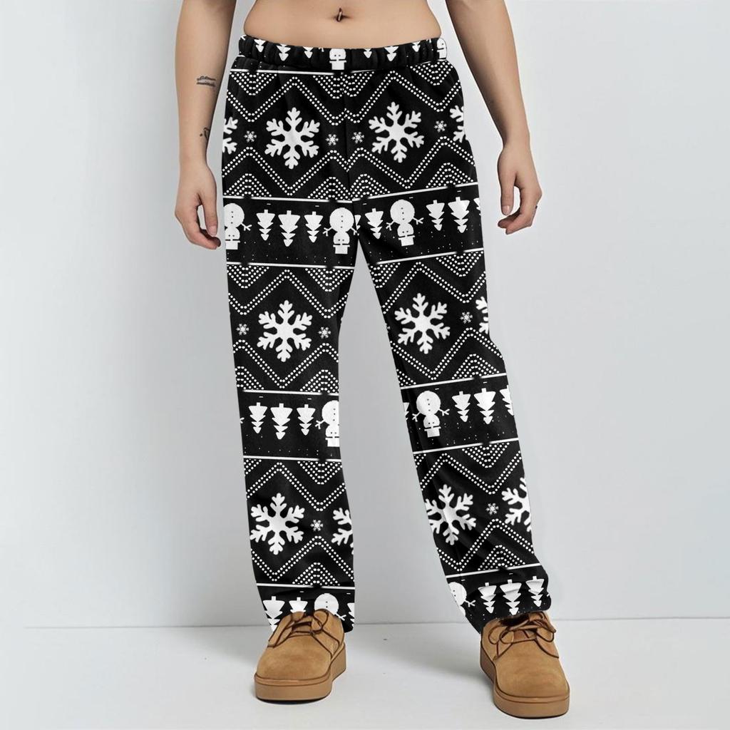 Pajama Pants Sleepwear Casual Drawstring Elastic Waist Pants Comfy Straight Yoga Loose Trousers