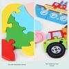 Wooden Traffic Animal Puzzle Blocks - Educational Early Learning Toy for Children and Babies