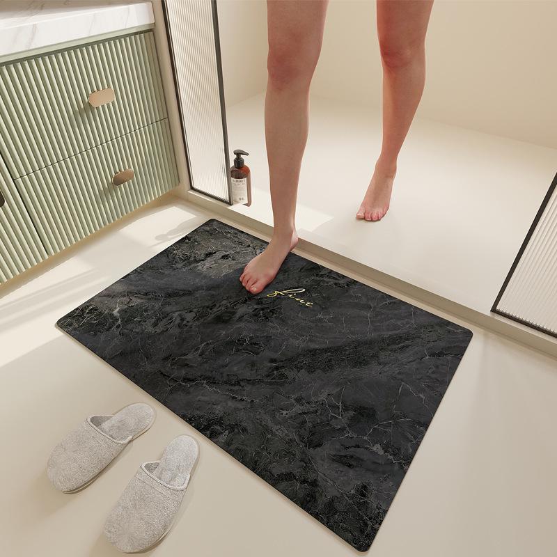 Minimalist Quick-Dry Absorbent Diatomaceous Earth Bathroom Floor Mat - Non-Slip, Wear-Resistant Foot Pad for Toilet Entrance