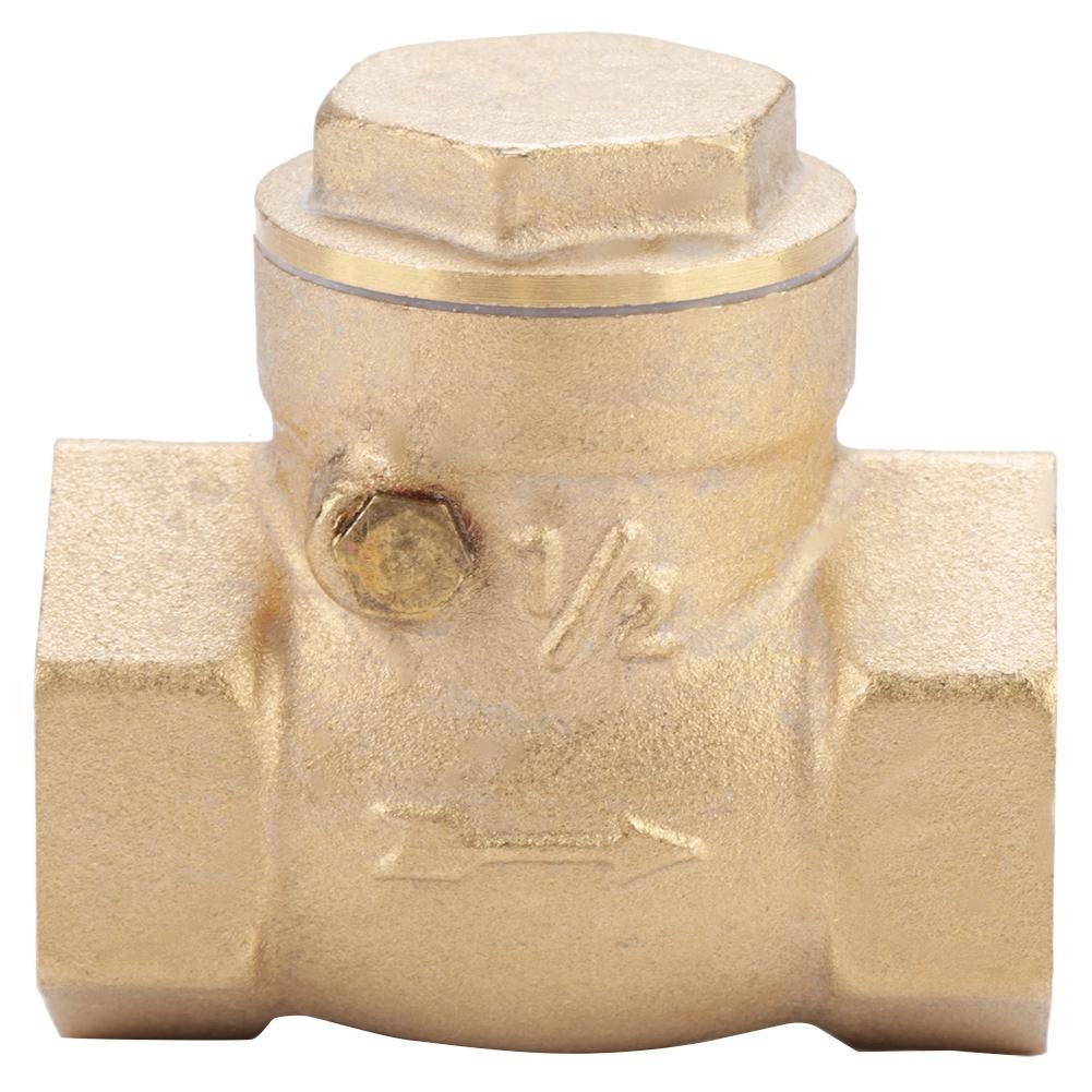 Golden Brass One Way Female Thread Swing Check Valve Brass Check Valve Parts (DN15)