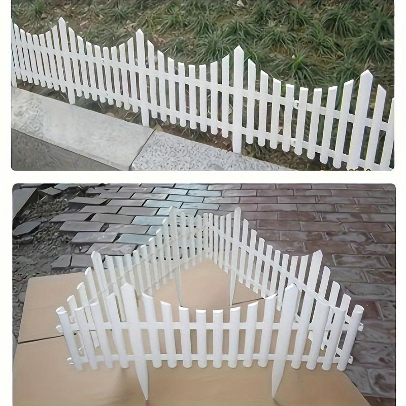 8 peças Painéis de Cerca de Jardim de Plástico Branco - para Gramados, Decoração de Canteiros de Flores, Ornamento de Quintal ao Ar Livre, Borda de Gramado, Borda Decorativa, Cercado Decorativo